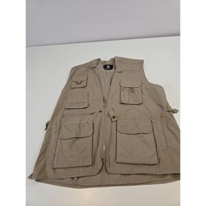 Rothco Vest Mens Large Khaki Tactical Utility Fishing Photographer Multi Pocket